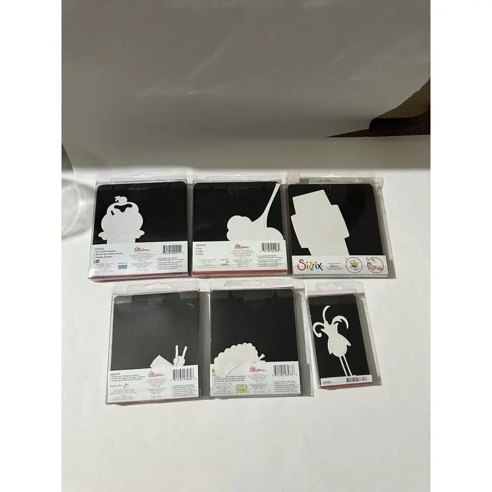 Sizzix Dies Lot Of 6 Ice Cream Tree Envelope Animal Dress Up Firefighter Rooster